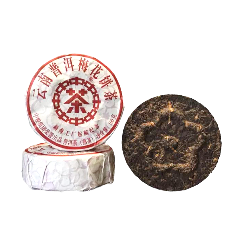 CHINATEA-Natural Plum Blossom Ripe Pu Erh Tea Cake